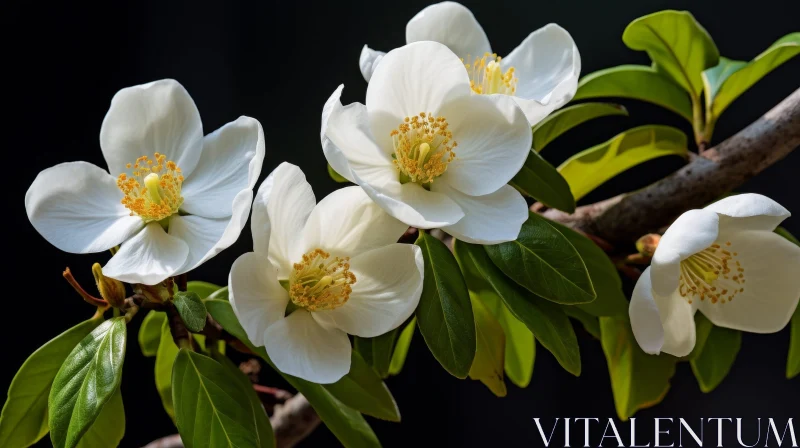 White Magnolia Flower Close-up Photography AI Image