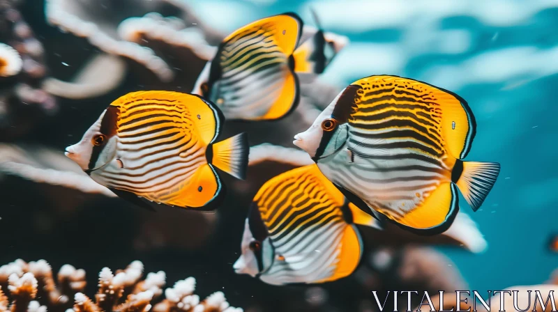 Bluecheek Butterfly Fish in Vibrant Coral Reef AI Image
