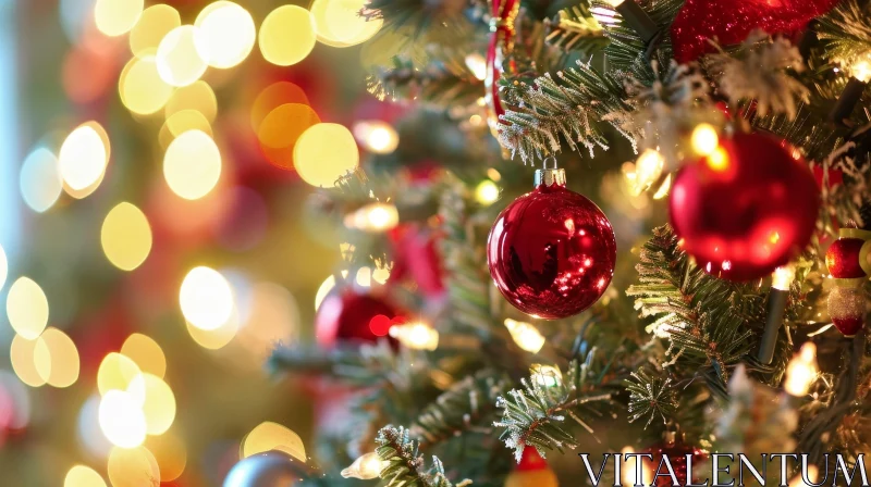 AI ART Enchanting Christmas Tree Decor with Ornaments and Lights