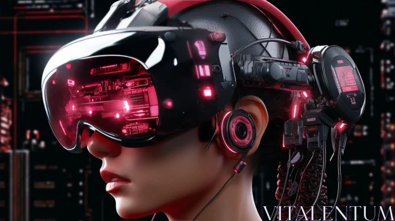 Virtual Reality Portrait of Young Woman AI Image