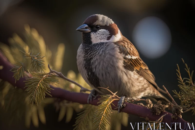 Captivating Bird Perched on Tree Branch | Norwegian Nature AI Image