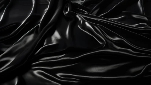 Luxurious Black Silk Fabric Texture