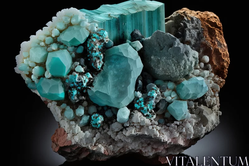 Turquoise Minerals and Rocks: Intricately Sculpted Beauty AI Image