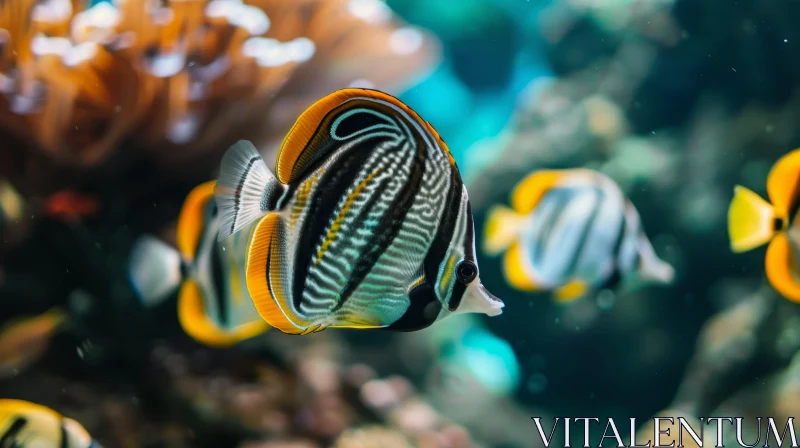 Graceful Butterfly Fish in Colorful Coral Reef AI Image