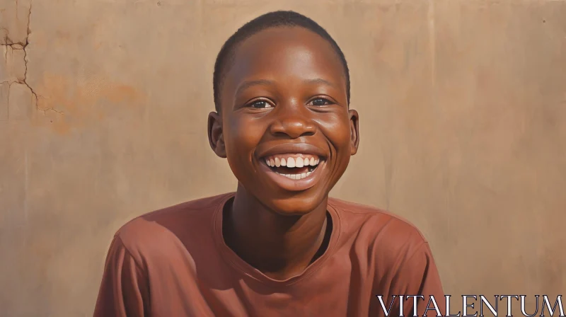 Joyful African Boy Portrait AI Image