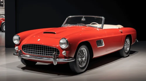 Red Car on Display: Iconic Design and Classic Hollywood Glamour