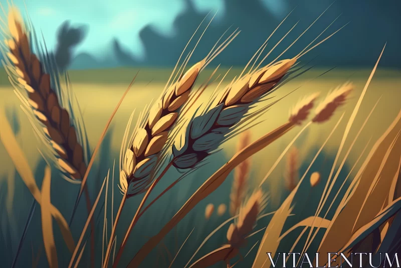 Captivating Wheat Field Painting | Atmospheric 2D Game Art AI Image