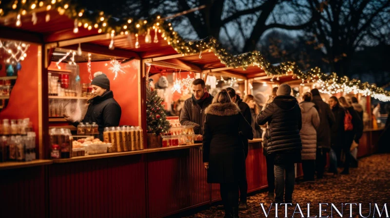 AI ART Enchanting Christmas Market in a European City