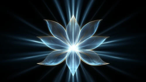 Blue Fractal Flower - Symmetrical Beauty