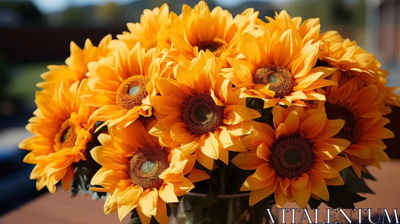 Sunflower Bouquet Close-Up | Nature Bloom Photography AI Image