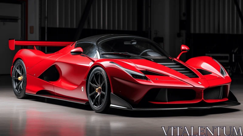 Captivating Ferrari Supercar in Red and Black | Solarizing Masterpiece AI Image