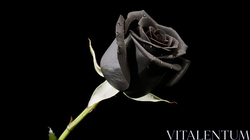 Elegant Black Rose Bloom Photography AI Image
