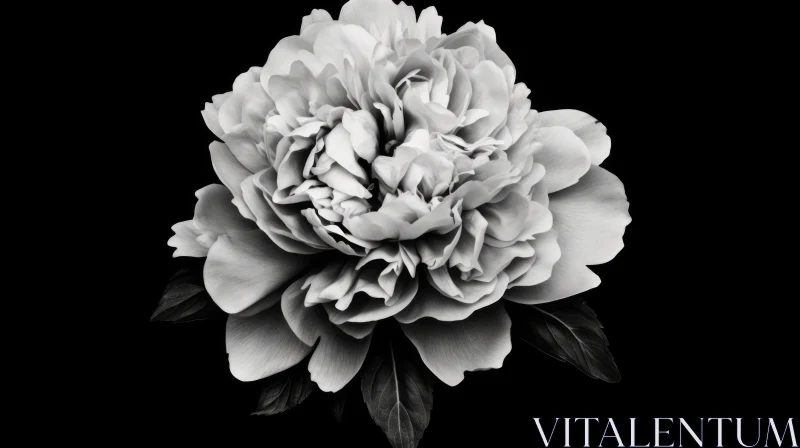 Monochrome Peony Flower Photography AI Image
