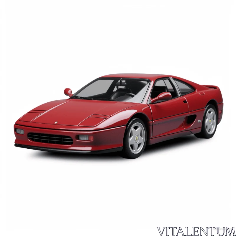 Red Ferrari Model Car on White Background - Striking and Elegant AI Image