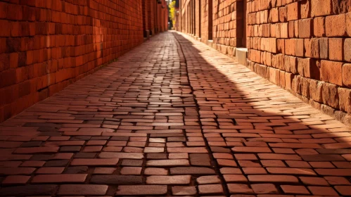 Sunlit Brick Alleyway Perspective