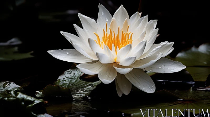 AI ART White Water Lily Close-Up: Beauty and Tranquility