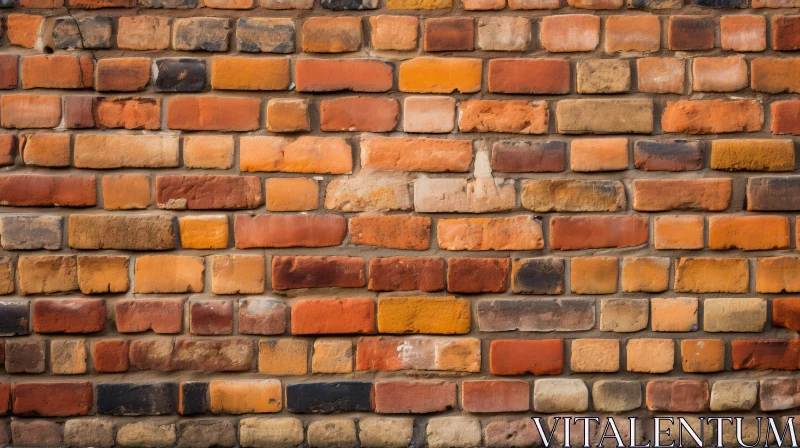 Colorful Brick Wall with Stretcher Bond Pattern AI Image