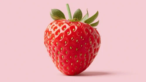 Delicious Red Strawberry on Pink Background