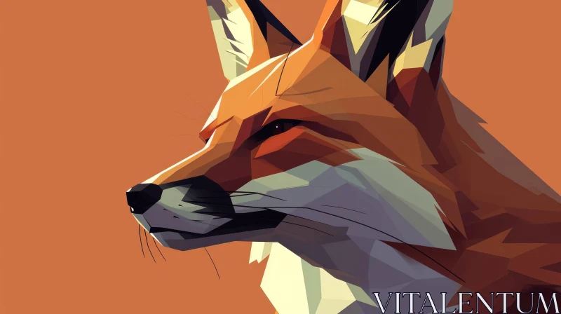 AI ART Red Fox Vector Illustration - Geometric Style Artwork