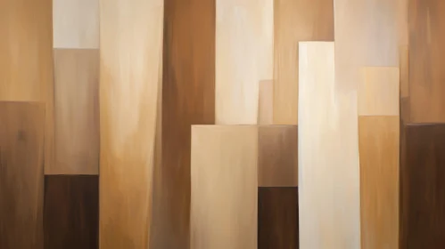 Warm Abstract Vertical Stripes Painting