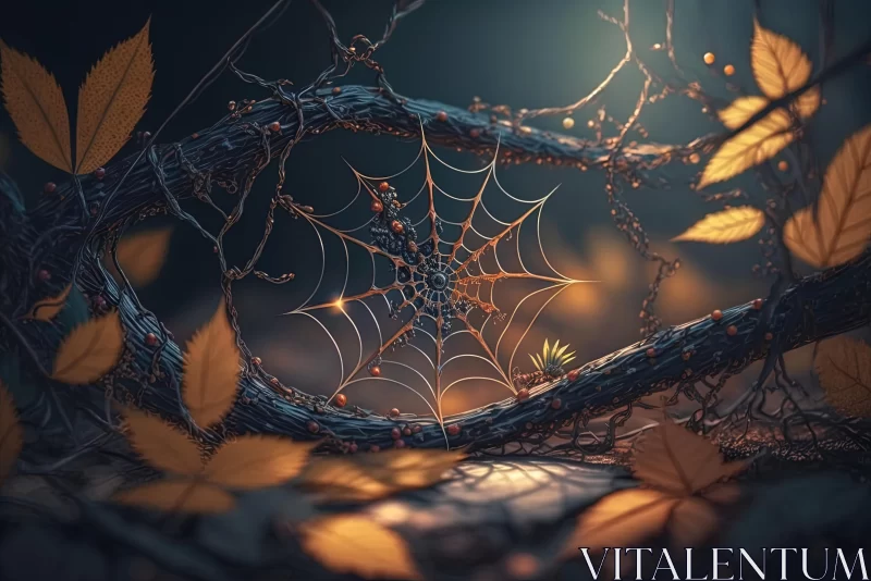 Captivating Spider Web Art in Photorealistic Surrealism Style AI Image