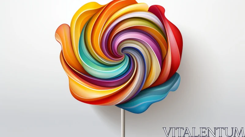 Colorful 3D Lollipop Rendering AI Image