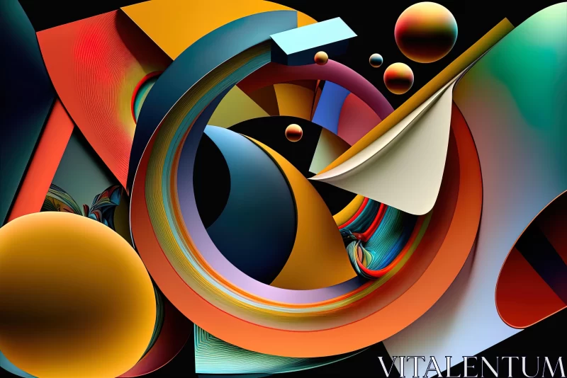 Colorful Abstract Shapes in Futuristic Style | Precisionist Art AI Image