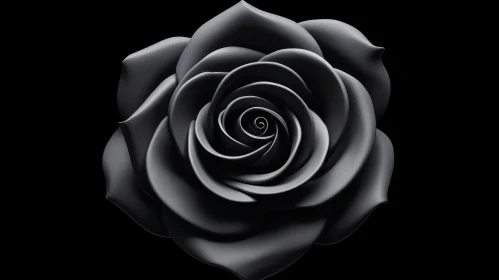 Elegant Black Rose 3D Rendering