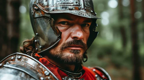 Knight in Armor Portrait in Forest