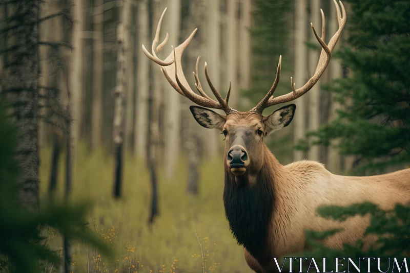 Majestic Elk in a Lush Forest | Photorealistic Art AI Image