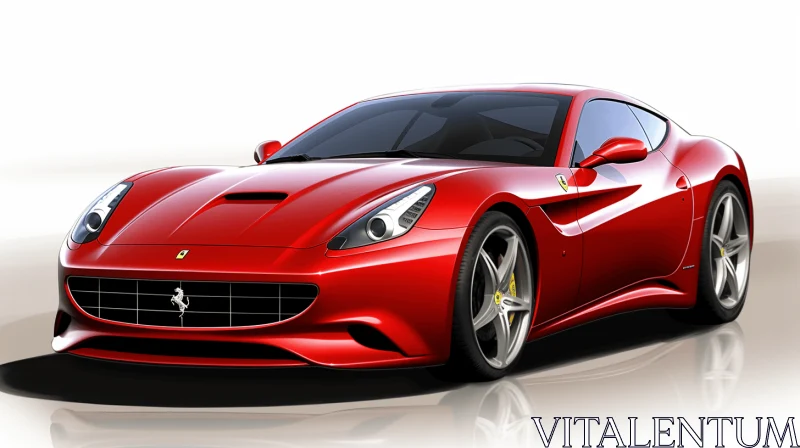 Captivating Ferrari California Desktop Wallpaper - Red Car Renderings AI Image