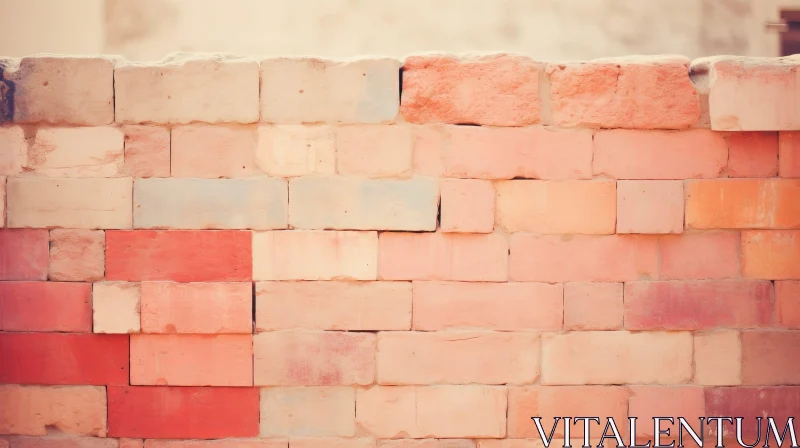 Colorful Brick Wall Close-Up AI Image