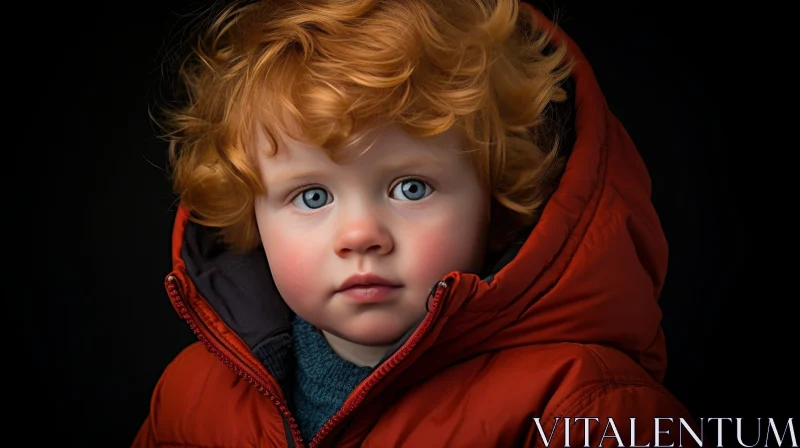 AI ART Serious Red-Haired Boy Portrait