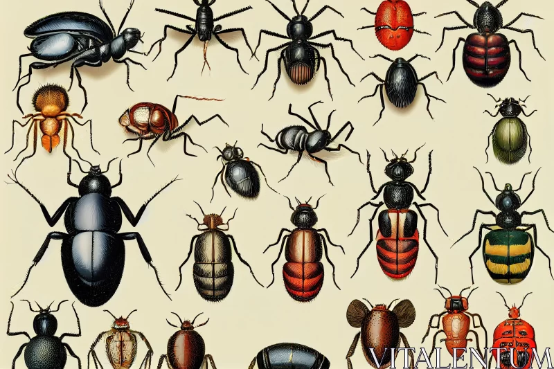 Captivating Insect Vector Art: A Stunning Tribute to 19th-Century American Art AI Image
