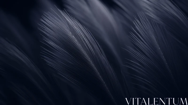 Intricate Black Feather Texture Background AI Image