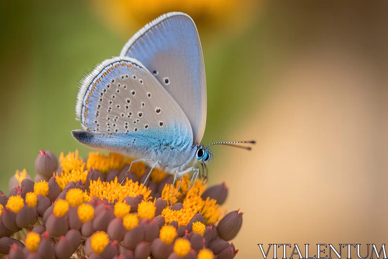 Captivating Blue Butterfly on Flower - Stunning Nature Photography AI Image