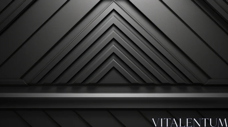 Dark Futuristic Interior with Geometric Metal Panels AI Image