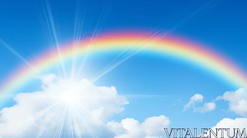 Enchanting Rainbow in the Sky AI Image