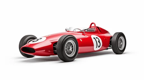 Vintage Red Racing Car - Precisionism Influence
