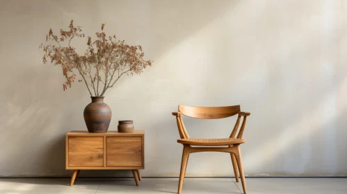 Cozy Wooden Furniture Room Scene