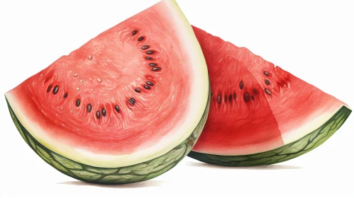 Delicious Watermelon Slices - Artistic Watercolor Painting