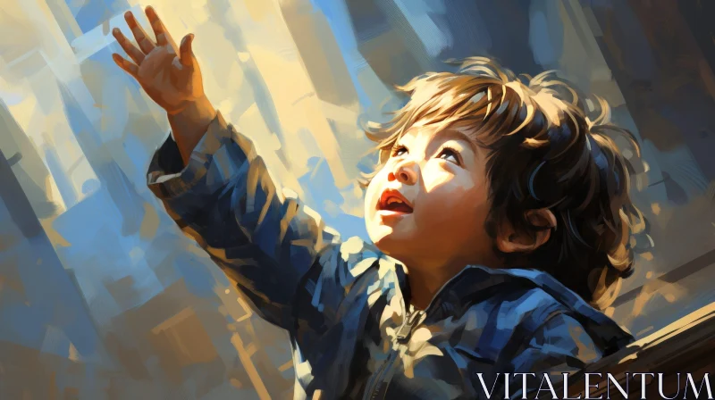 Hopeful Child Painting - Realistic Artwork AI Image