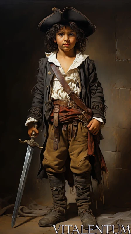 Young Boy Pirate Portrait AI Image
