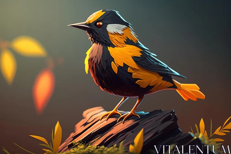 Captivating Bird Art in Vibrant 2D Game Style AI Image