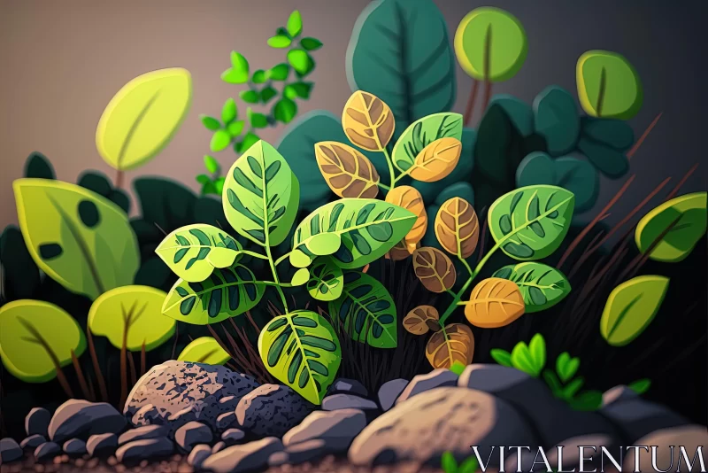 Captivating Nature Illustration with Intense Lighting and Shadow AI Image