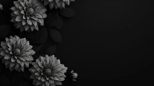 Monochrome Dahlia Flower with Spiral Petals