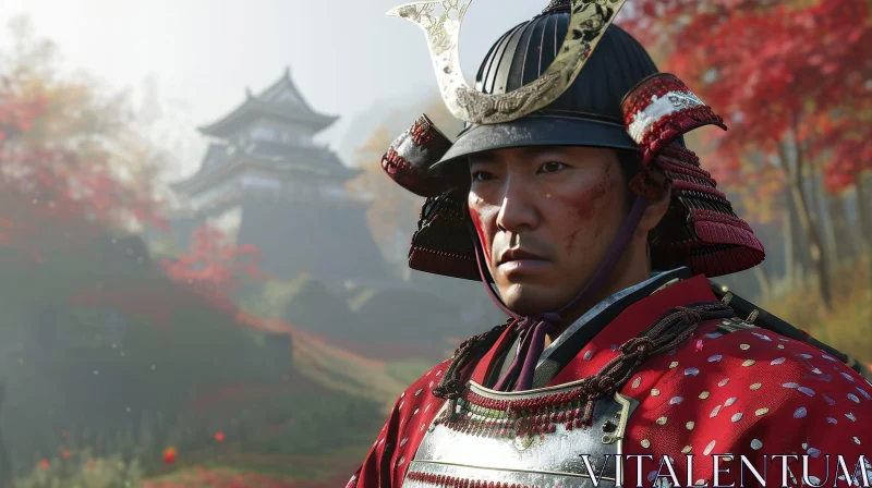 AI ART Samurai Portrait: Traditional Armor and Battle Ready Look