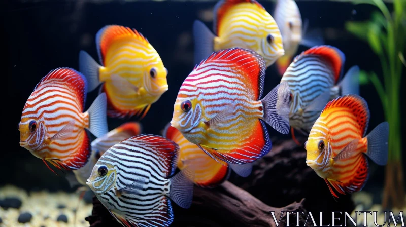 AI ART Colorful Discus Fish in Underwater Habitat