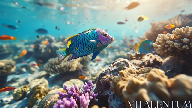 AI ART Coral Reef Marine Life Underwater Scene