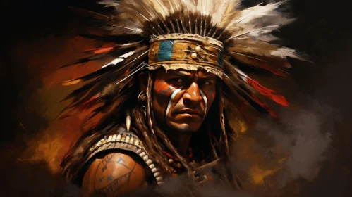 Native American Man in Traditional Headdress